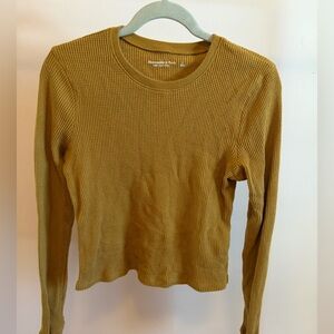 Abercrombie & Fitch Mustard Waffle Long Sleeve Top